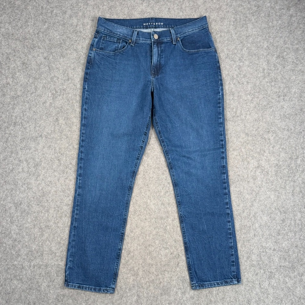 Mott & Bow Medium Wash Blue Stretch Denim Boyfriend Jeans Women's Size 31x29*